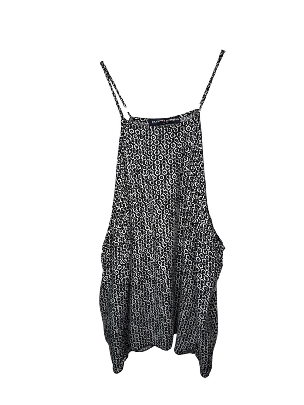 Brandy Melville Black & White Geo Print Slim-Strap Tank